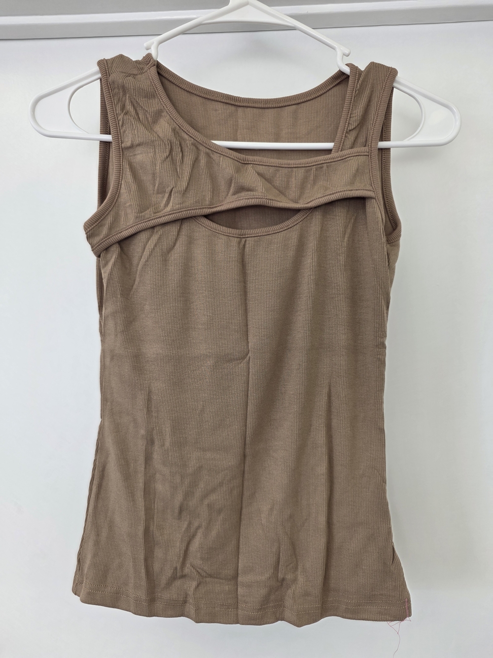 & Other Stories Brown Ribbed Cutout Tank